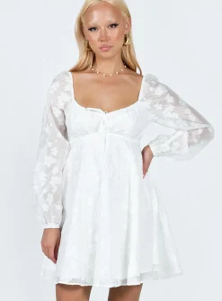 Princess Polly Marceau Long Sleeve Mini Dress White   Cream Store