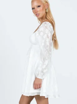 Princess Polly Marceau Long Sleeve Mini Dress White   Cream Store