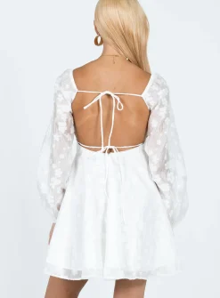 Princess Polly Marceau Long Sleeve Mini Dress White   Cream Store