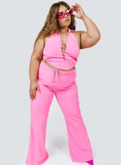 Princess Polly Marcia Flare Pantcurve   Pink Outlet