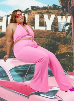 Princess Polly Marcia Flare Pantcurve Pink Outlet