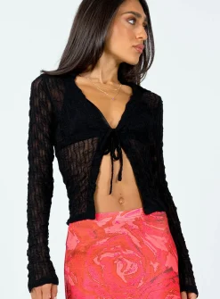 Princess Polly Marcos Long Sleeve Top  Black Discount