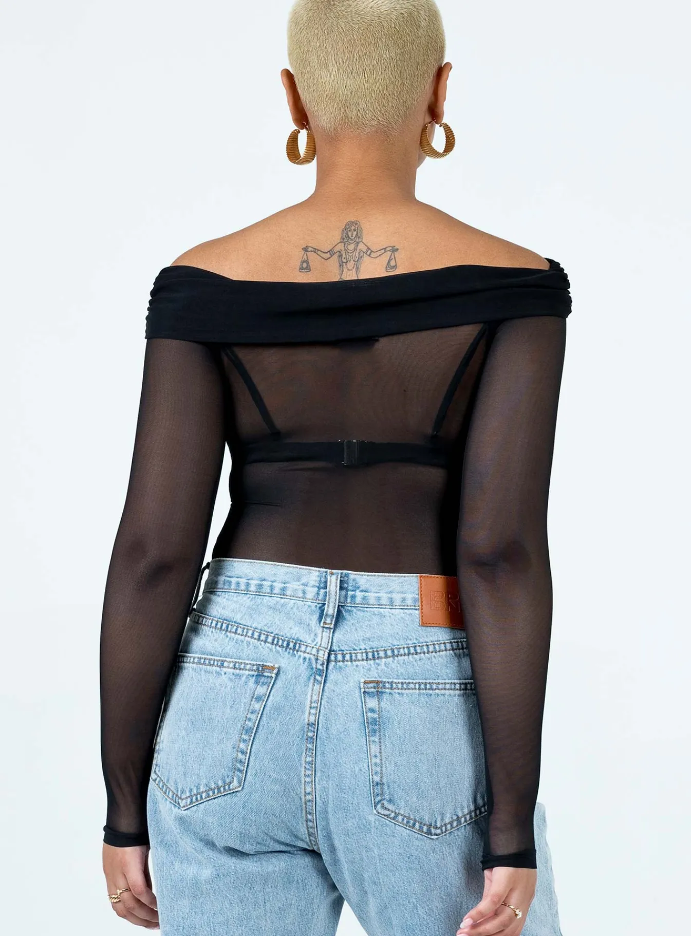 Princess Polly Marek Off Shoulder Bodysuit Black Clearance