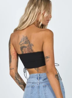 Princess Polly Margot Mae Top  Black Outlet