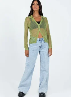 Princess Polly Mariam Shirt  Green New