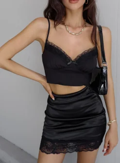 Princess Polly Mariana Mini Skirt  Black Cheap