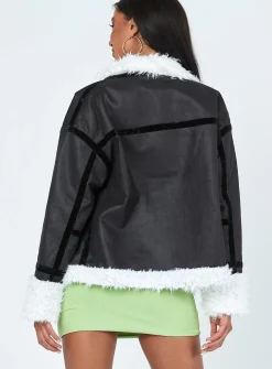 Princess Polly Mariana Pu Jacket  Black Hot