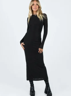 Princess Polly Mariani Backless Maxi Dress  Black New