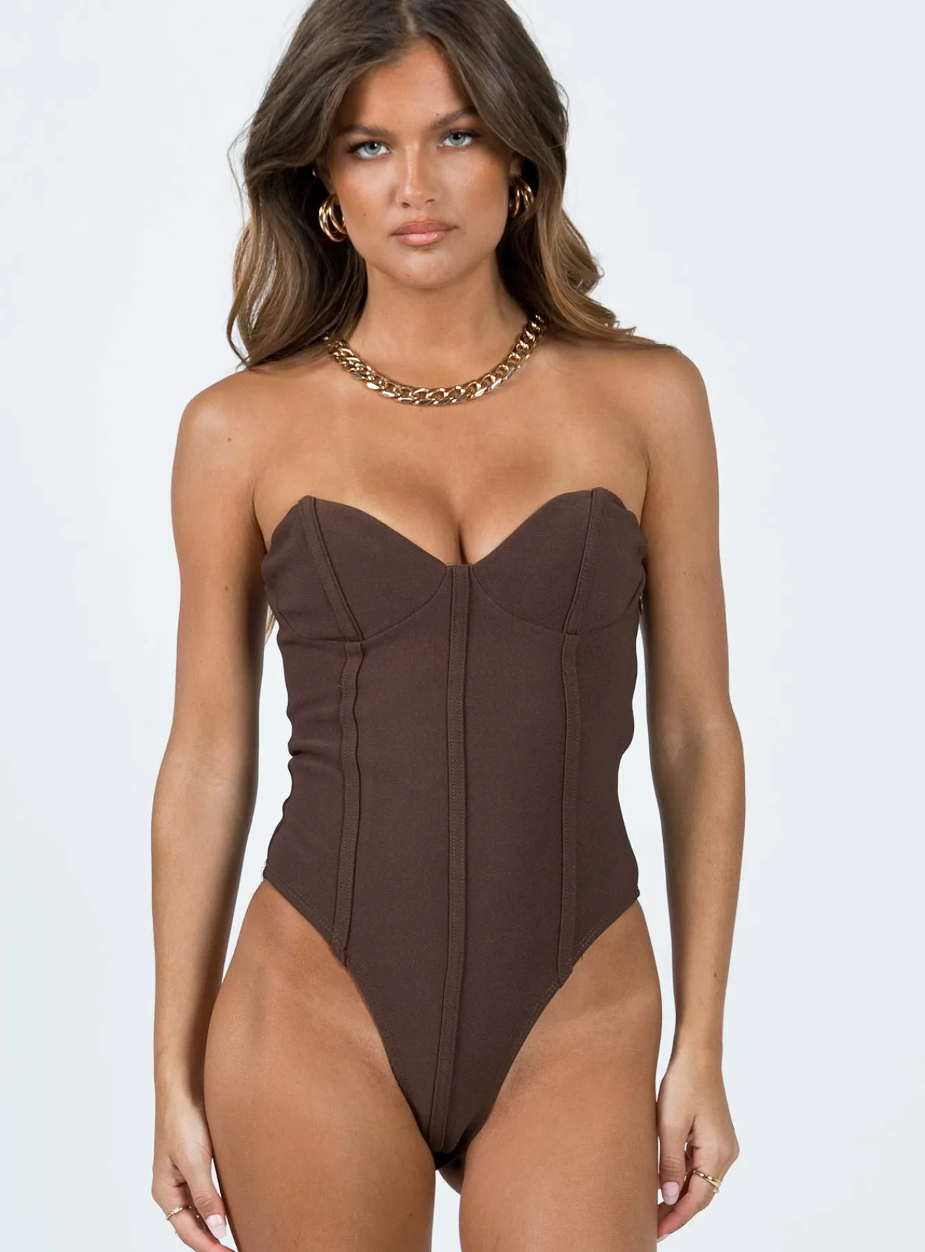 Princess Polly Marishka Bodysuit Brown Hot