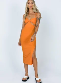 Princess Polly Marissa Midi Dress Orange Cheap