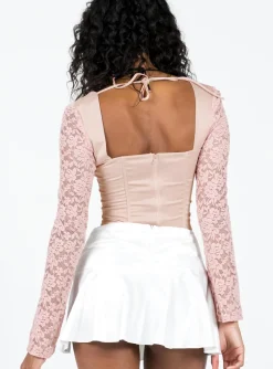 Princess Polly Markwell Long Sleeve Top Pink Flash Sale