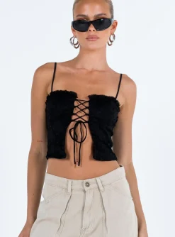 Princess Polly Marloe Top  Black Hot