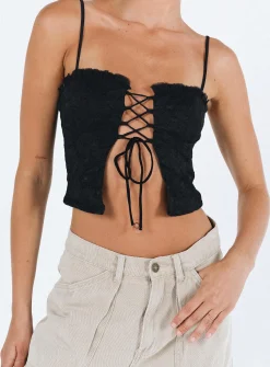Princess Polly Marloe Top  Black Hot