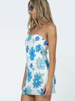 Princess Polly Marlow Mini Dress/ Blue   White Sale