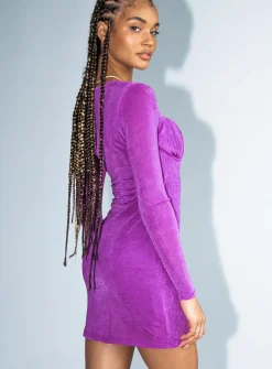 Princess Polly Martha Mini Dress  Purple Clearance
