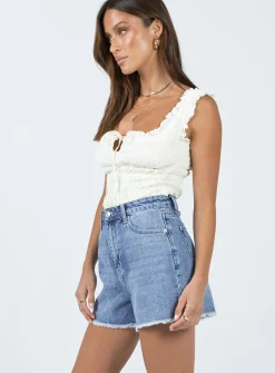 Princess Polly Martina Shorts  Denim Hot