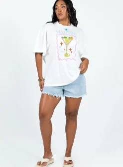 Princess Polly Martini Oversized Tee  White Shop