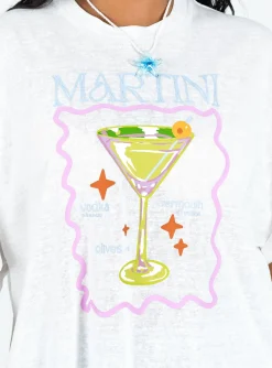 Princess Polly Martini Oversized Tee  White Shop