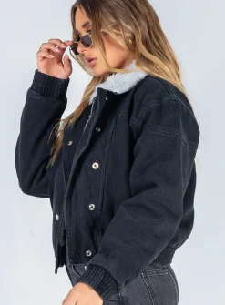 Princess Polly Mary Ann Jacket  Black Hot