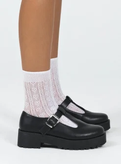 Princess Polly Mary Jane Loafer  Black Flash Sale