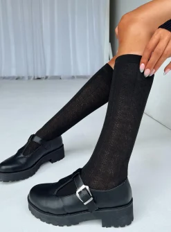 Princess Polly Mary Jane Loafer  Black Flash Sale