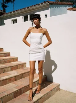 Princess Polly Mary Jo Mini Dress  White Sale