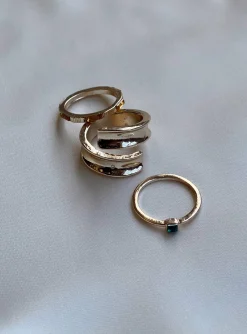 Princess Polly Mathea Ring Pack  Gold Flash Sale