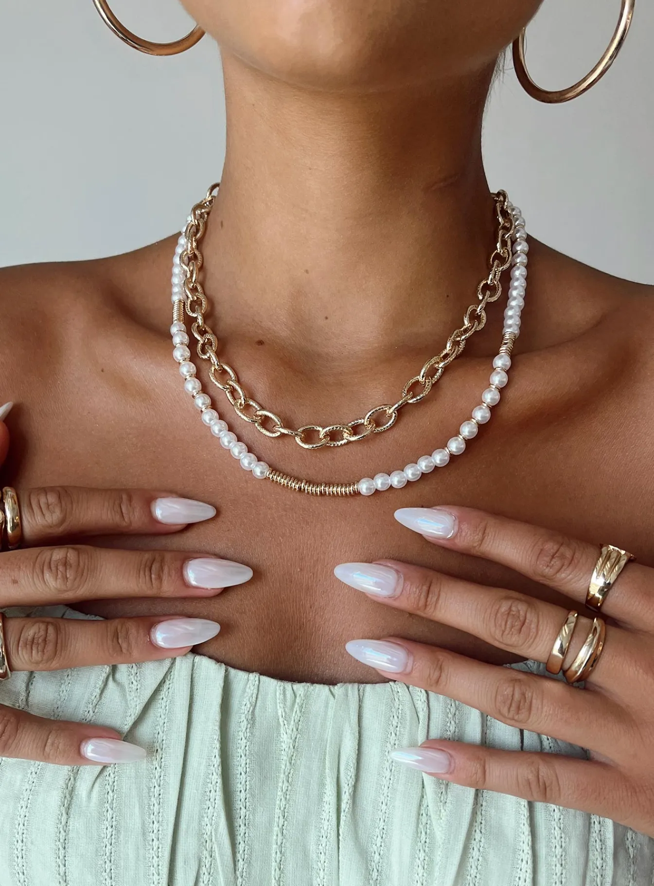 Princess Polly Mathias Necklace/ Pearl Gold Best
