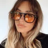Princess Polly Matilda Sunglasses  Black / Orange Sale