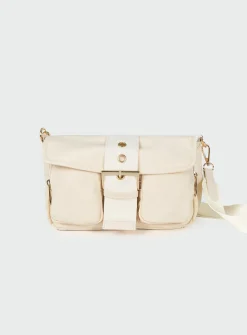 Princess Polly Matney Buckle Crossbody Bag  Cream Discount