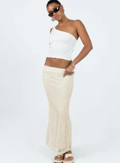 Princess Polly Mavie Knit Skirt  Beige Store