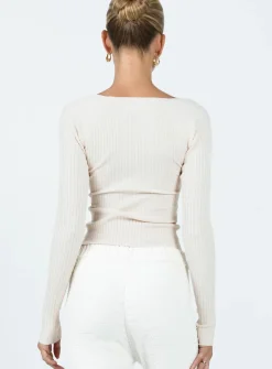 Princess Polly Mavins Long Sleeve Top  Beige Fashion