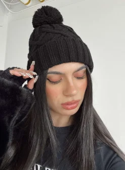 Princess Polly Mayla Beanie  Black Cheap