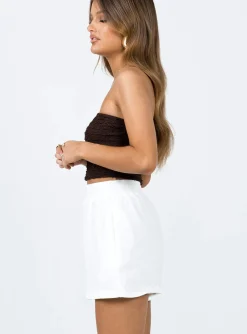 Princess Polly Maynard Shorts  White Sale