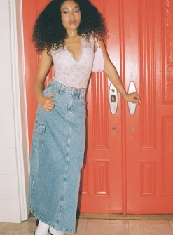 Princess Polly Mcguanemidi Skirt   Denim Best