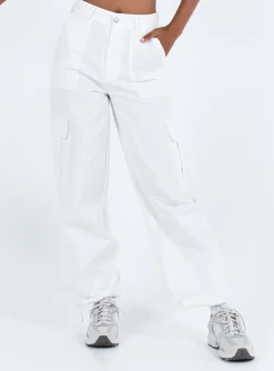 Princess Polly Mckee Pants  White New
