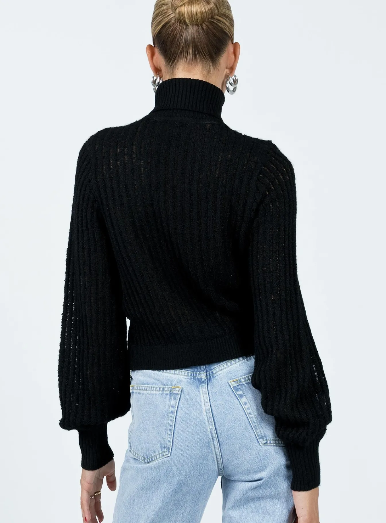 Princess Polly Mckilah Turtleneck Knit Jumper Black Discount