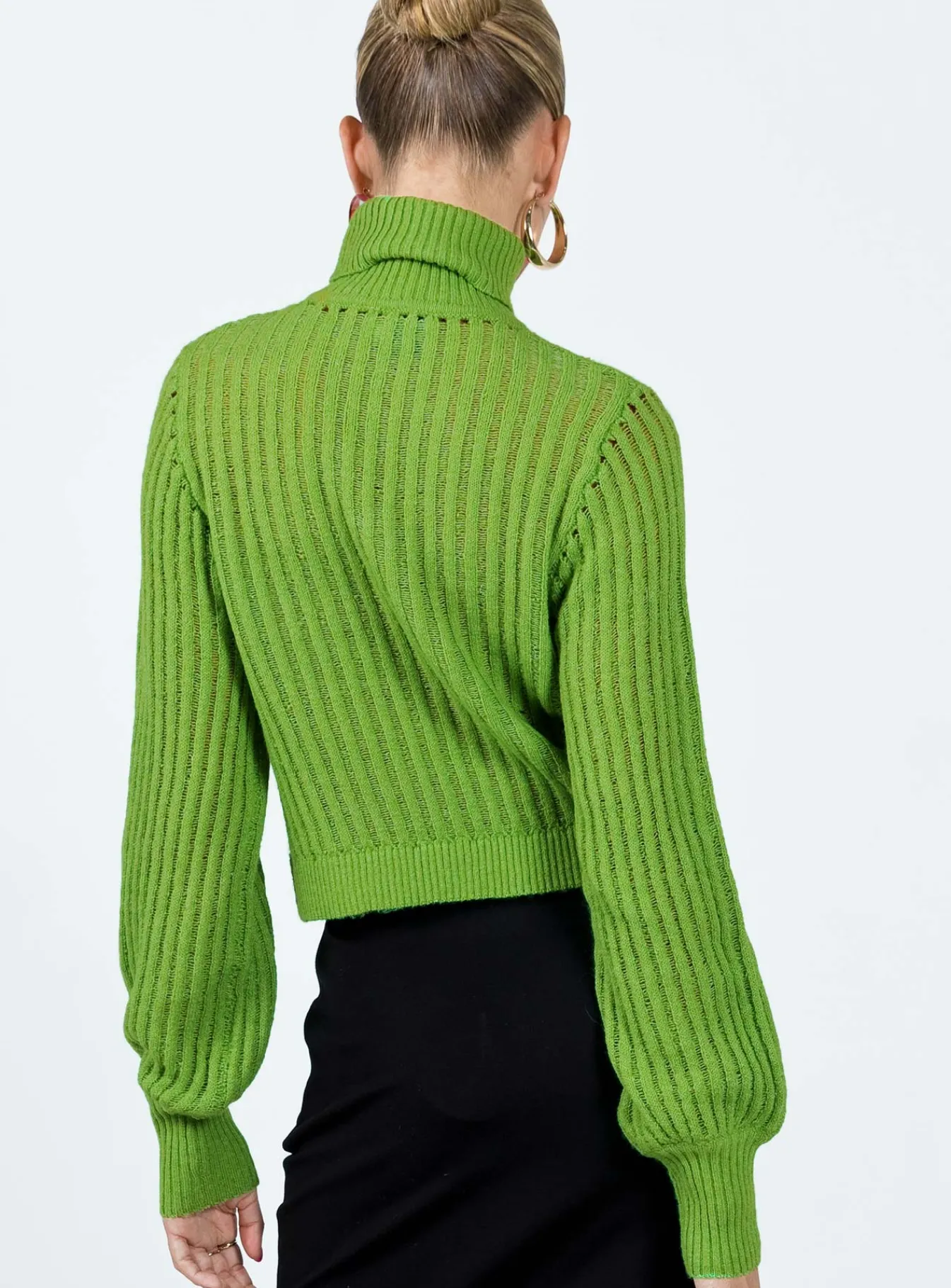 Princess Polly Mckilah Turtleneck Knit Sweater Green Outlet