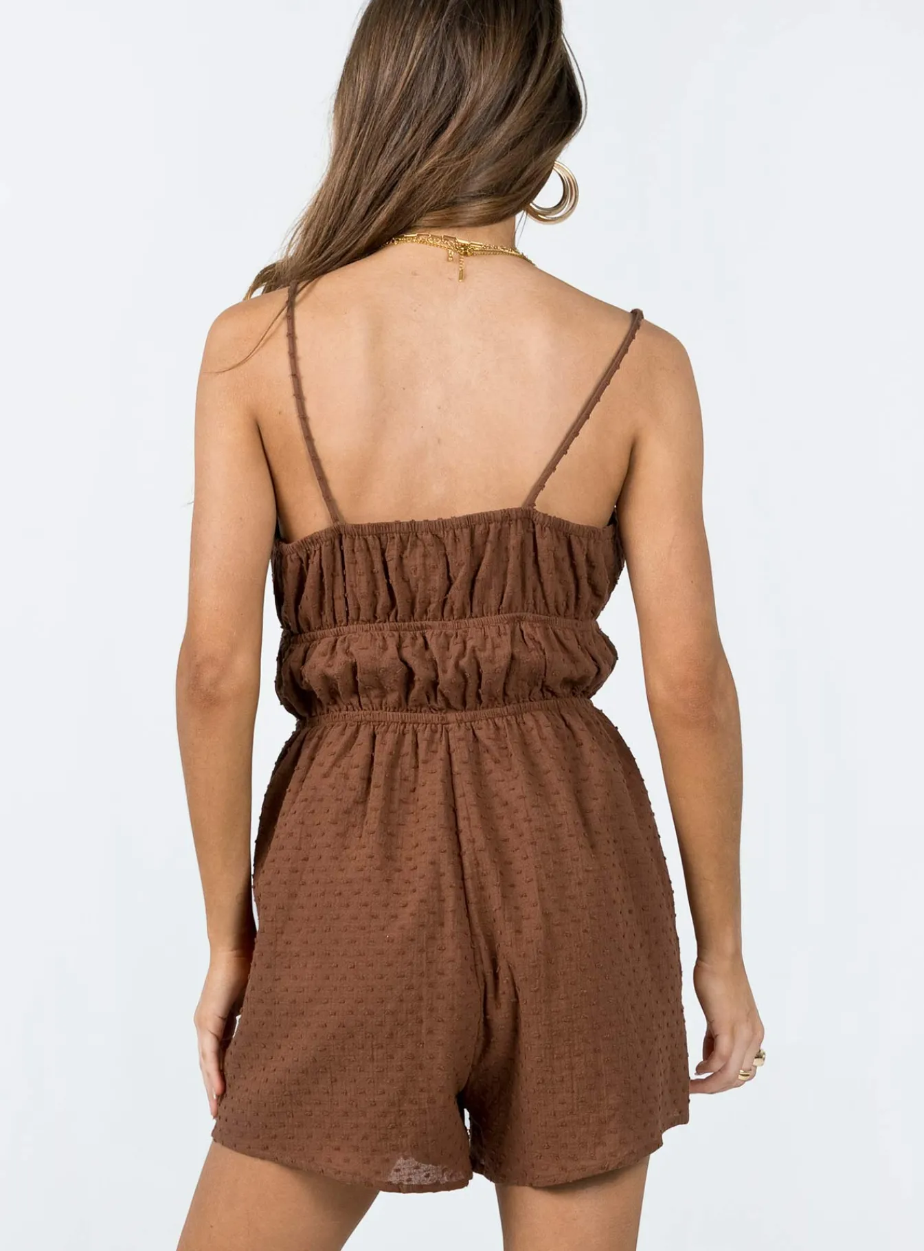 Princess Polly Medora Romper Brown Flash Sale