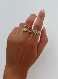 Princess Polly Meela Ring Pack  Gold Fashion