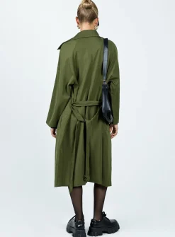 Princess Polly Meiko Trench Coat  Khaki Shop