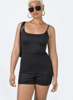 Princess Polly Melanie Romper  Black Cheap