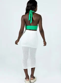 Princess Polly Melika Midi Skirt  White Clearance