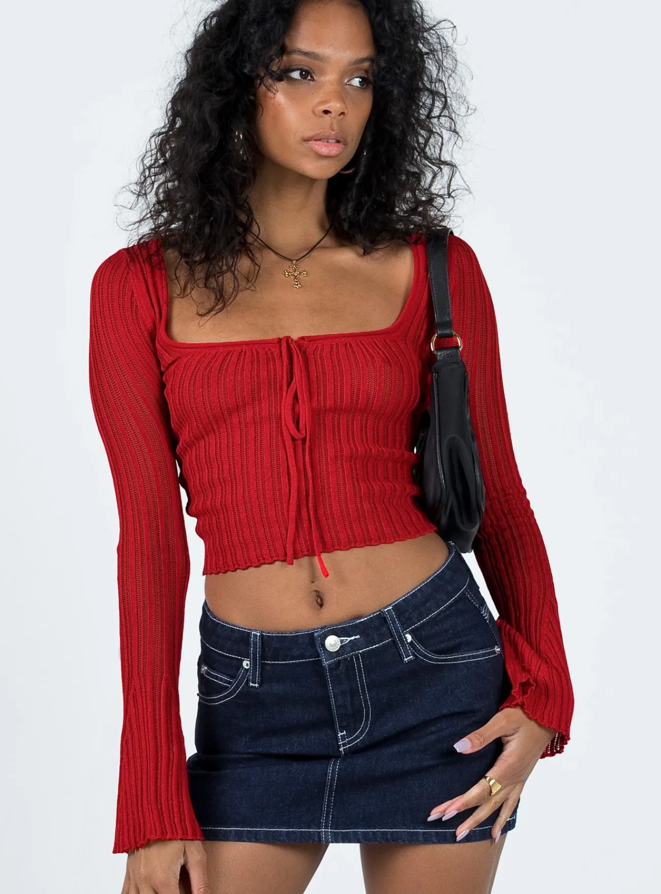 Princess Polly Mellow Long Sleeve Top Red Best
