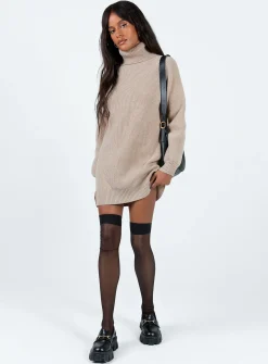 Princess Polly Mellow Sweater Dress  Cream Sale