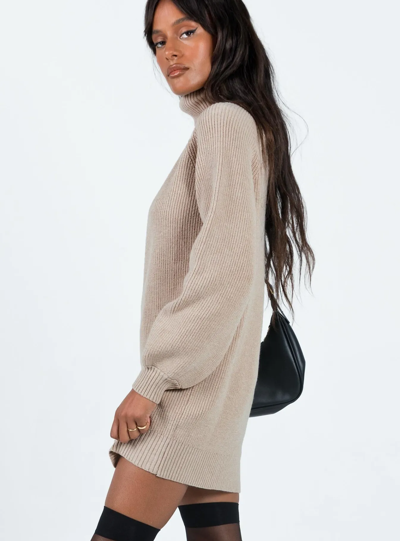 Princess Polly Mellow Sweater Dress Cream Sale