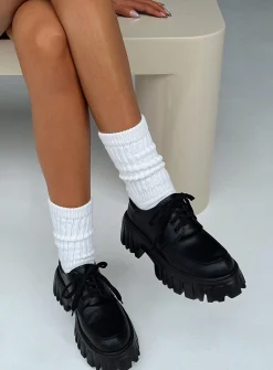 Princess Polly Melnick Flats  Black New