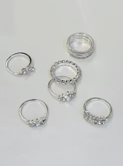 Princess Polly Mendes Ring Pack  Silver Best Sale