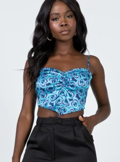 Princess Polly Menzie Top  Blue New