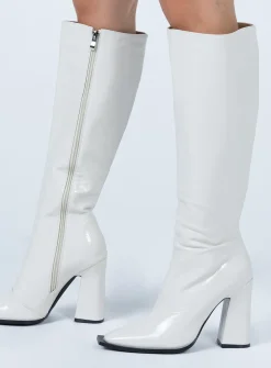 Princess Polly Mercury Boots Off White Hot